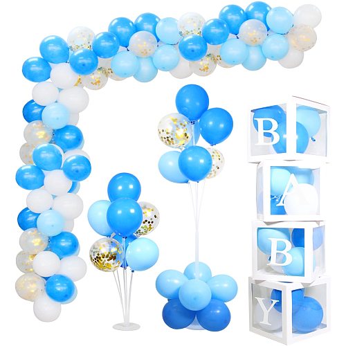 1 Set Cute Blue Birthday Party Children Bear Decoration Aluminum Foil Balloon Boy Girl Baby Shower Decor Balloons Party Supplies