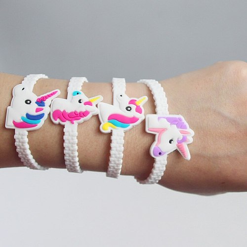 Unicorn Birthday Unicorn Silicone Wristbands Rubber Bracelets Toys For Kids Boys Girls  Birthday Supplies Christmas Gifts