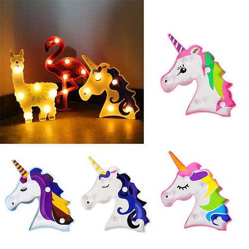 Unicorn Party Decoration 3D Unicorn Lamp LED Night Light Painted Lamp Kids Gifts Home Decor Unicorn Party Table Decorations