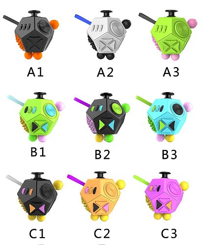 EDC Hand For Autism ADHD Anxiety Relief Focus Kids 12 Sides Anti-Stress Magic Stress Fidget Toys (Wholesale Support)