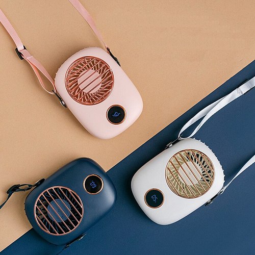 Neck Fan Mini USB 5V Cooler Rechargeable Ventilador Outdoor Travel Handheld Portable Silent Small PC Cooling Fans LED Display