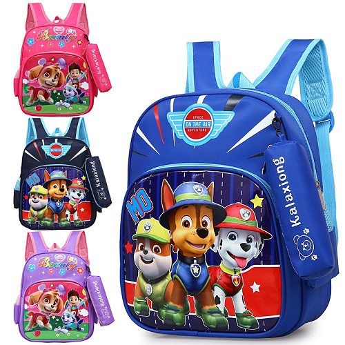 Paw Patrol Cartoon Bag Anime Children backpack Skye Everest Marshall Chase Boys Girls pat patrouille birthday Backpack Toy Gifts