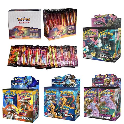 324Pcs/Box Pokemon Cards Sun & Moon Lost Thunder English Trading Card Game Evolutions Booster Box Collectible Kids Toys Gift