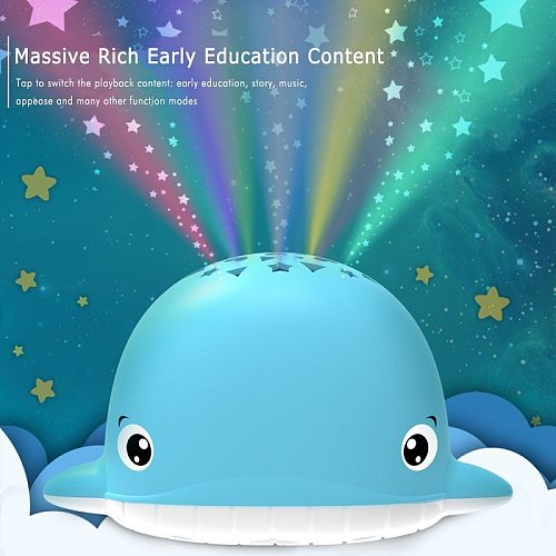 1 Pc Whale Night Light Early Educational Toys Story Music Player Sleep Lamp Star Projector Baby Learning Machine