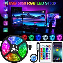 LED Strip Light USB Bluetooth RGB 5050 5V RGB Lights Flexible LED Lamp Tape Ribbon RGB TV Desktop Screen BackLight Diode Tape