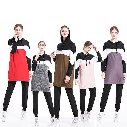 Arab Muslim 2 Piece Suits Tracksuit Hoodies Women Top and Pant 2020 Spring Jogging Hooded Sports Outfits Sets Sweatshirt Suit