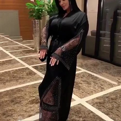 Black Bangladesh Women Lace Maxi Abaya Dubai Turkey Muslim Hijab Dress 2021 Plus Size Diamond Shiny Boubou Long Sleeve Dress