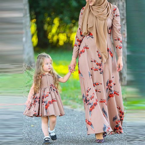 Pink Girls Abaya Enfant Dubai Hijab Muslim Dress For Women Kids Saudi Turkish Islamic Clothing Kaftans Caftan Robe Islam Kleding