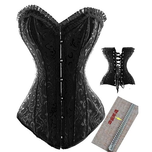 S~6XL Plus Size Waist Corsets White Black Wedding Corset And Bustier Steel Boned Overbust Summer Style Outwear Corset