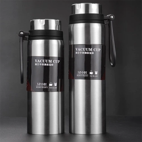 Sports bottle 800ML / 1000ML large capacity double stainless steel thermos outdoor travel portable leak-proof car vacuum flask