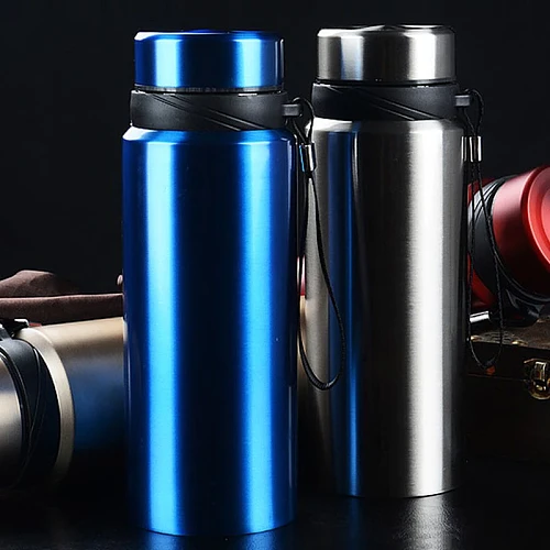Large capacity 750 / 1000ML stainless steel thermos outdoor portable mobile sports bottle vacuum insulation pot