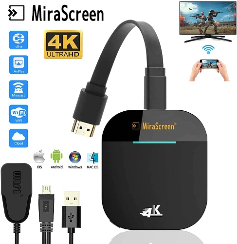 Mirascreen G5 2.4G 5G 4K Wireless HDMI-compatible Dongle TV Stick Miracast Airplay Receiver Wifi Dongle Mirror Screen
