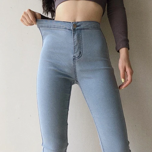 Women Stretch Jeans Slim Sexy Push Up Hips Elastic Cotton Denim Pants Zipper Female Stretch Casual Trousers Multi-size