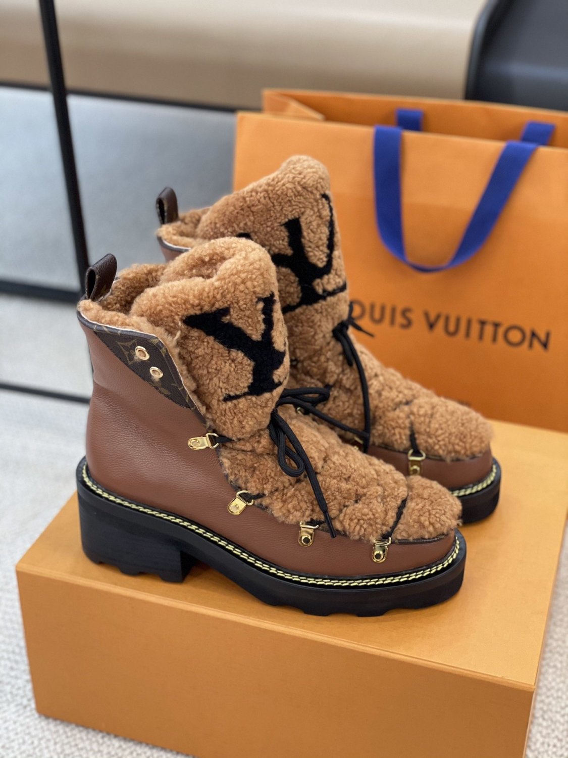 Louis Vuitton Monogram LV Beaubourg Ankle Boot, Black, 35