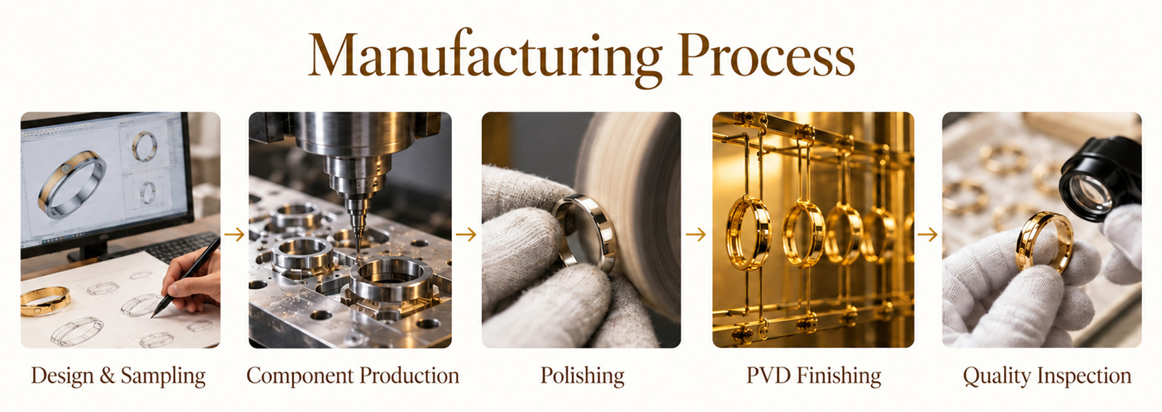 Stainless Steel Jewelry Manufacturing Process from Design and Sampling to Quality Inspection