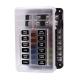 Popsail Blade Fuse Block with Cover - 12&6 circuits with Negative Bus