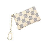 Women's Zip Leather Key Ring Mini Coin Case