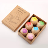 Bath Bombs 6Pcs Gift Set Organic Glitter Bath Bomb Custom Bath Fizzies