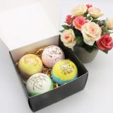 Spa Bubble Bath Body Care Aromatherapy Moisturizing Flower Fizzy Bath Bomb 4Pcs Gift Set