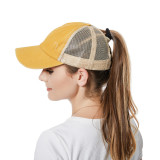 2020 New Pony tail baseball cap cross European and American new hat denim wash do old style outdoor sports cap woman sun hat