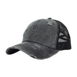 2020 New Pony tail baseball cap cross European and American new hat denim wash do old style outdoor sports cap woman sun hat