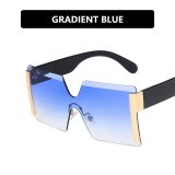 Classic Square Oversized Sunglasses Women Plastic Sunglass Flat Top Clear Lens Vintage Designer Sun Glasses Gradient UV400 MM17