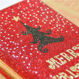 Fashion Brand Design New Crystal Merry Christmas Handbag Hot Glue Luxury Diamond Clutch Evening Bag Party Rhinestone Purse