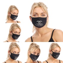 Women Fashion Rhinestones Glitter Face Masks Outdoor Dustproof Mask Unisex Reusable Breathable Ice Cotton Mouth Mask mascarillas