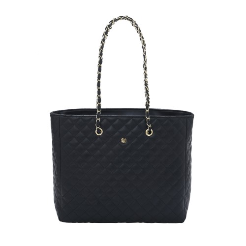 Women Fashion Quilted Handbag Chain Tote Bolso De Mujer Pu Casual Tote Black Classics Shoulder Bag Ladies