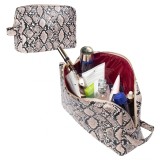 Luxury Snakeskin Makeup Bag Clutch Cosmetic Bags Retro Cosmetic Pouch Toiletry Travel Organizer for Women, Cosmetics, Make Up Tools