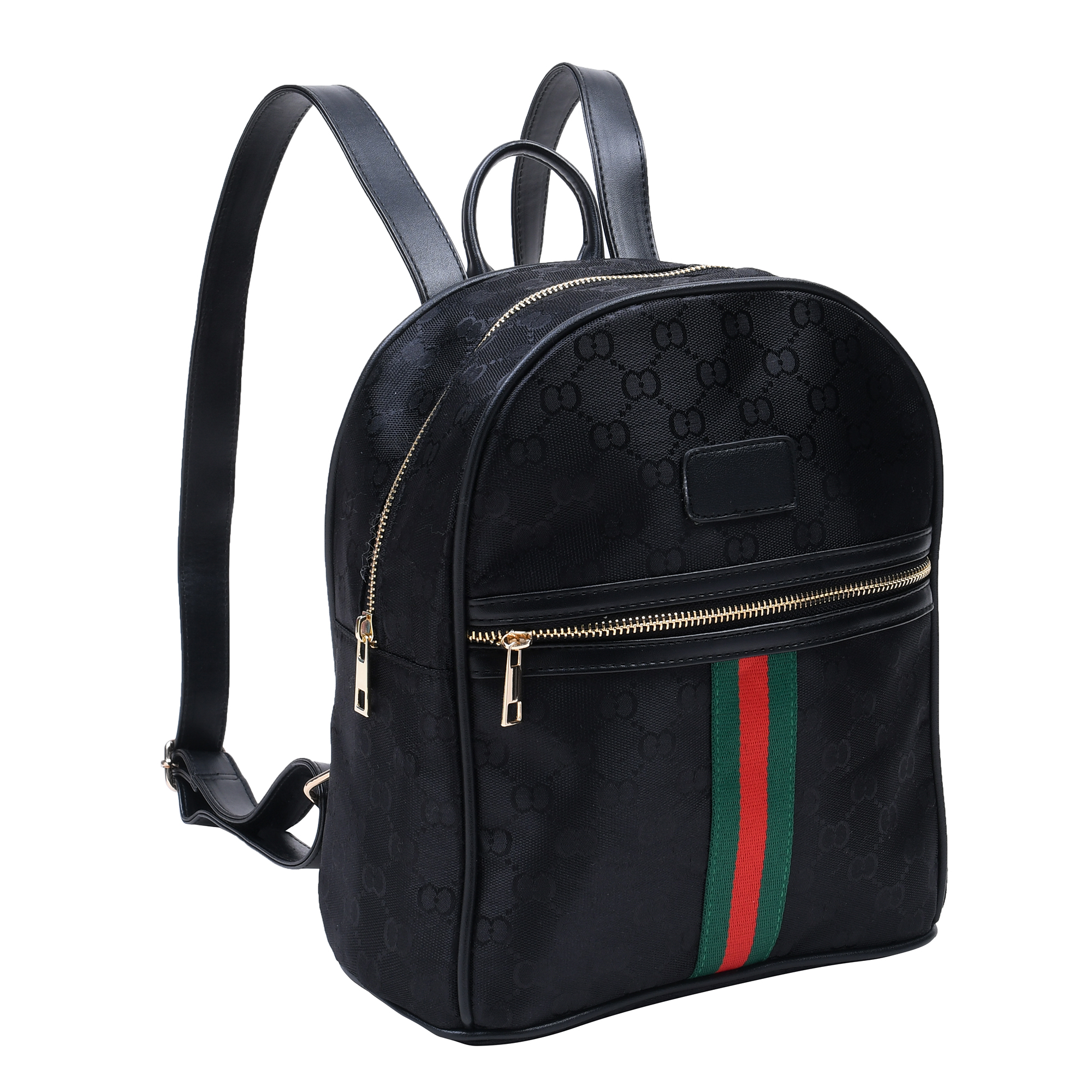 Black Backpack with Red and Green Stripe Gucci Black Canvas Web Stripe Backpack | myGemma | Item #136679 main image 2