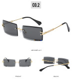 2020 Vintage Sun glasses Men Women Lady Square Rimless Sunglasses