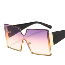 Custom 2020 new arrivals trendy fashion square rimless gradient oversized shades women sun glasses sunglasses