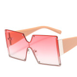 Custom 2020 new arrivals trendy fashion square rimless gradient oversized shades women sun glasses sunglasses