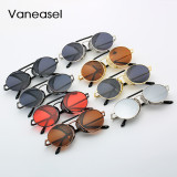 Classic Vintage Retro Men Metal Round Steam Punk Sun Glasses Steampunk Sunglasses