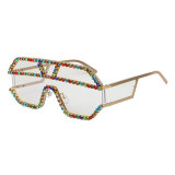 2020 Uv400 Big Frame Square Sun Glasses Luxury Bling Rhinestone Handcrafted Hand Made Handmade Sunglasses