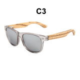 China Natural Zebra Wood Polarized Eyewear Sun Glasses Wooden Arms Sunglasses