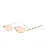 Custom Gold Frame Small Lens Sun Glasses Vintage Retro Frame Oval Sunglasses