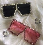 2020 Luxury Womens Square Oversize Diamond Sun Glasses Rhinestone Sunglasses