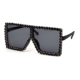 2020 Luxury Womens Square Oversize Diamond Sun Glasses Rhinestone Sunglasses