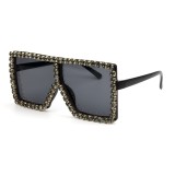 2020 Luxury Womens Square Oversize Diamond Sun Glasses Rhinestone Sunglasses