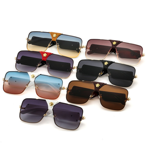 2020 Wholesale Fashion Big Oversized Metal Square Frame Mens Shades Sun Glasses Sunglasses