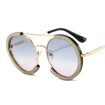 Wholesale Fashion 2020 Bling Diamond Round Rhinestone Shades Sunglasses
