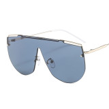 Colorful Gradient Fashion Metal Big Oversized Rimless Women Sunglasses