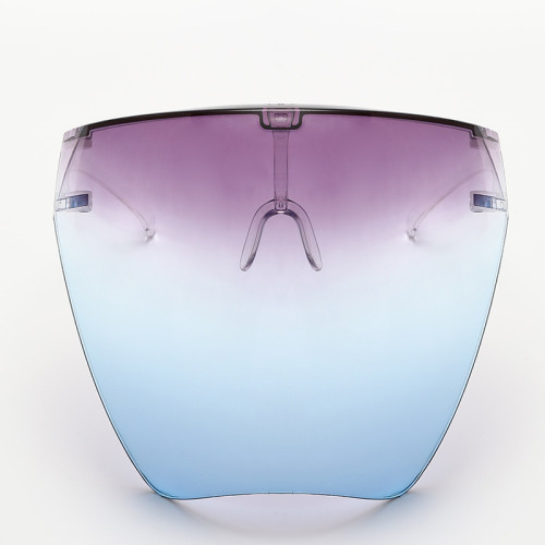2021 Men Women Plastic Anti Fog Trendy Transparent Clear Colorful Over Size Oversized Visor Glasses Sunglass Face Screen Shield