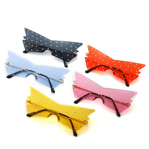 Women Bling Bling Diamond Sun Glasses Butterfly Shape Frame Sunglasses