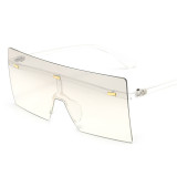 2021 Wholesale Plastic Fashion Oversized Rimless Square Shape Colorful Ombre Gradient Lens Sunglasses