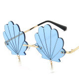 Women Trendy Sun Glasses Ladies Fashion Frame Seashell Shape Sunglasses