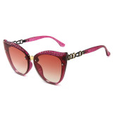 2021 Gafas De Sol Mujer Cat Bling Fashion Black Plastic Rhinestone Cat Eye Sun Glasses Sunglasses Women