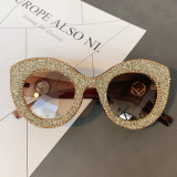 High Fashion Cateye Oversized Rhinestone Cat Eye Sunglasses Women With Diamonds